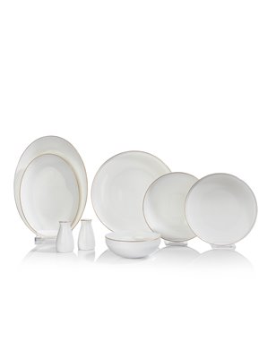 Schafer Jolly Dinner Set-56 Pcs.-Gold | Enplus Home