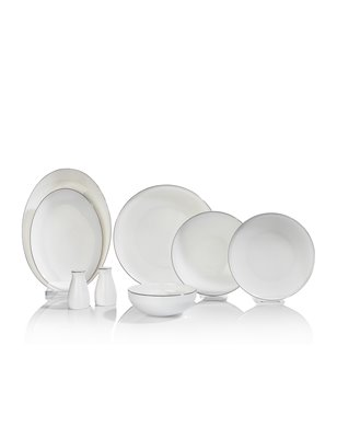 Schafer Jolly Dinner Set-56 Pcs.-Platinum