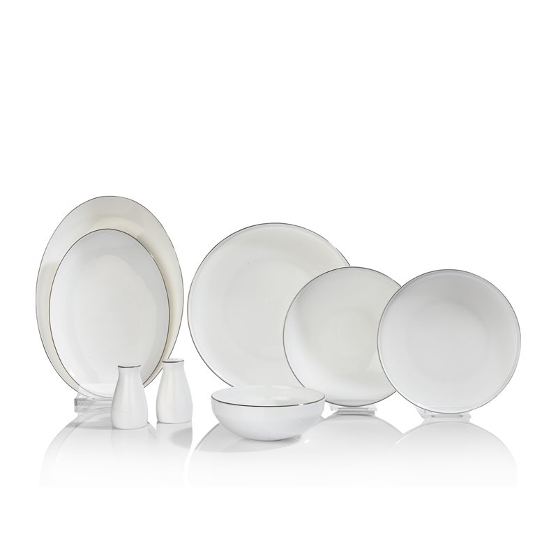 Schafer Jolly Dinner Set-56 Pcs.-Platinum