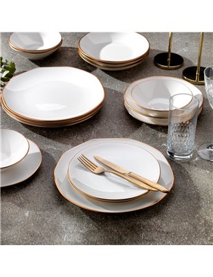 Schafer Mina Dinner Set-24 Pcs.-Bronze