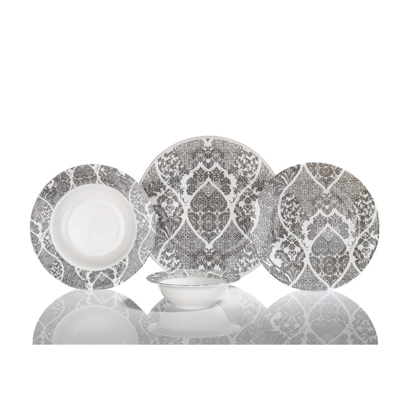 Schafer Posy Dinner Set-24 Pcs.-Grey-02