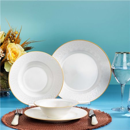 Schafer Lisa Dinner Set-60 Pcs.-Gold-01 | Enplus Home