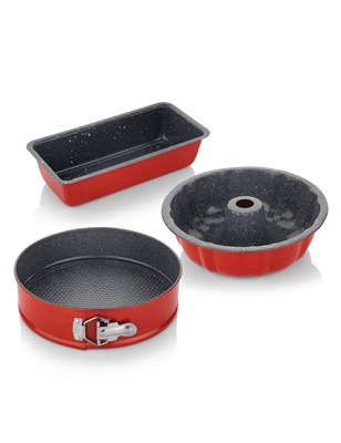 Schafer Ariana Cake Mold Set-3 Prc.-Red | Enplus Home