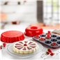 Schafer Ariana Floral Cake Mold Set-3 Pcs.-Red