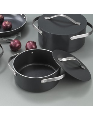 Schafer Dark Milard Non Stick Cookware Set - IND- 7 Pcs -Black