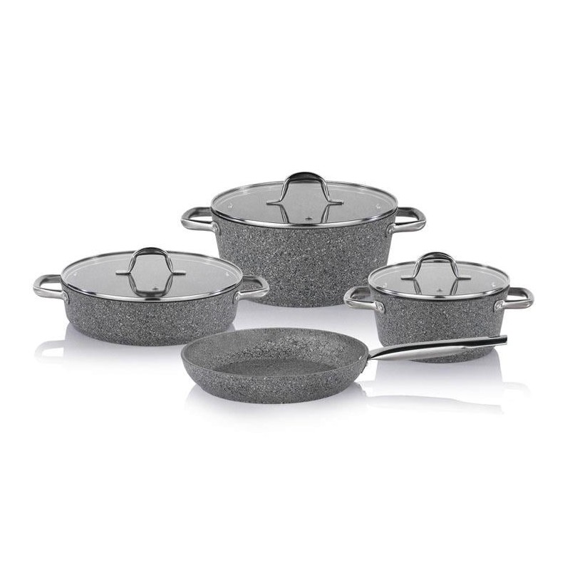 Schafer Millard Non Stick Cookware Set - İnd-7 Piece-Grey