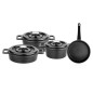 Schafer Pro Cast Iron Cookware Set 7 Pieces-Black