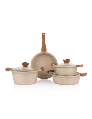 Schafer Tiara Aluminum Cast Pot Set 7 Pieces - Cream