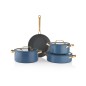 Schafer Sapphire 7 Pieces Ceramic Cookware Set-Blue/Gold