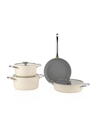 Schafer Gravita Ceramic Cookware Set 7 Pieces - Cream