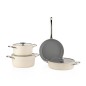 Schafer Gravita Ceramic Cookware Set 7 Pieces - Cream