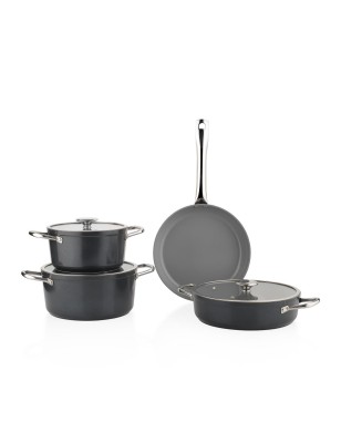 Schafer Gravita Ceramic Cookware Set 7 Pieces-Black