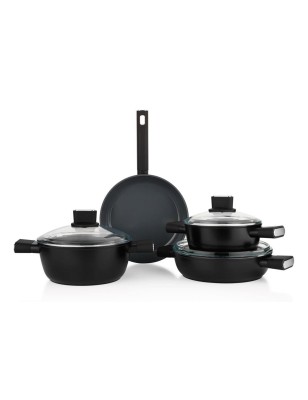 Schafer Titan Ceramic Cookware Set 7 Pieces-Black