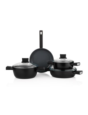 Schafer Titan Ceramic Cookware Set 7 Pieces-Black