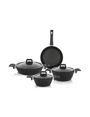 SCHAFER NEW STARK Cookware Set 7 Pieces. Black