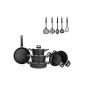 Schafer Black Stone Cookware Set 14 Pieces-Black