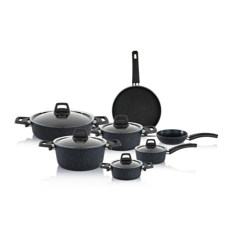 Schafer Dark Storm Y.Y. Cookware Set 12 Pcs - Black