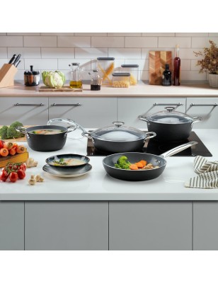 Schafer Night Sky Ceramic Cookware Set 7 Pieces-Black