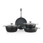 Schafer Night Sky Ceramic Cookware Set 7 Pieces-Black