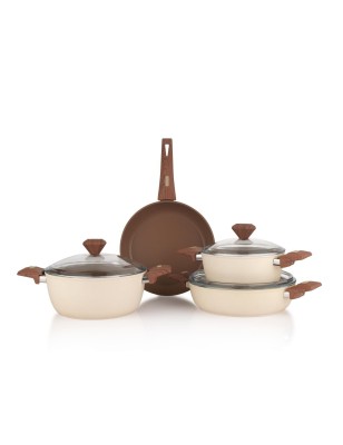 Schafer Jasmine Ceramic Cookware Set 7 Pieces-Cream