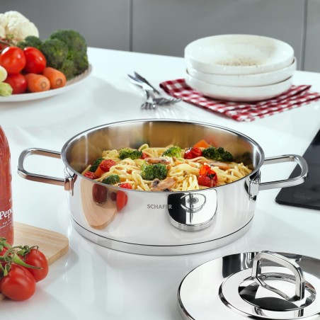 Schafer New Prime Steel Cookware Set-8 Pieces-Inox