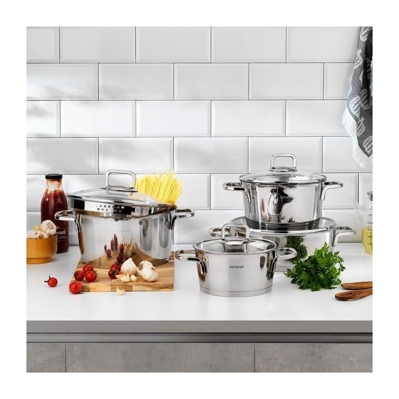 Schafer New Stahl Steel Cookware Set-8 Pieces-Inox