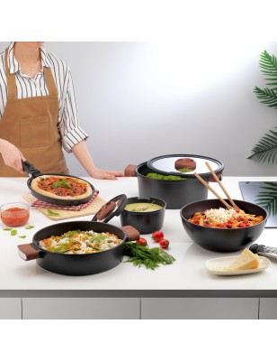 Schafer Matrix Cast Iron Cookware Set 8 Pieces-Black