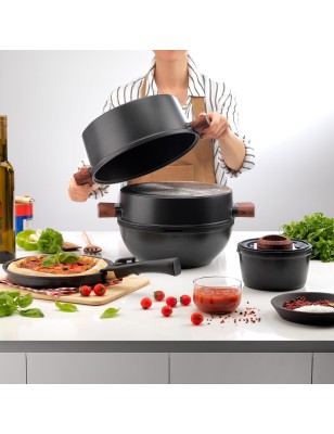 Schafer Matrix Cast Iron Cookware Set 8 Pieces-Black