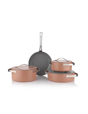 Schafer Moonlight Ceramic Cookware Set 7 Pieces-Rosegold