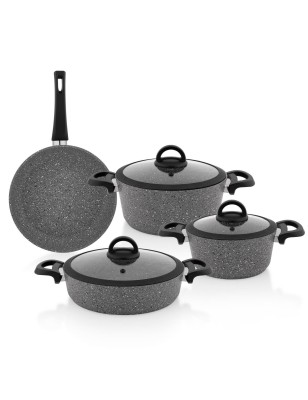 Schafer Cucina Granite Cookware Set -7 Pcs-Grey