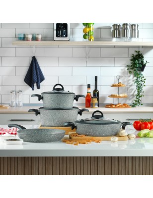 Schafer Cucina Granite Cookware Set -7 Pcs-Grey